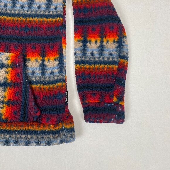 Brooklyn Cloth Fleece Aztec Native Geometric Sunset Print Color Striped Hoodie - Picture 5 of 11